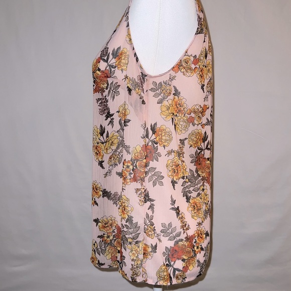 a.n.d  eawy Floral Sleeveless Blouse- Sheer Rosy Pink Small - Picture 3 of 6
